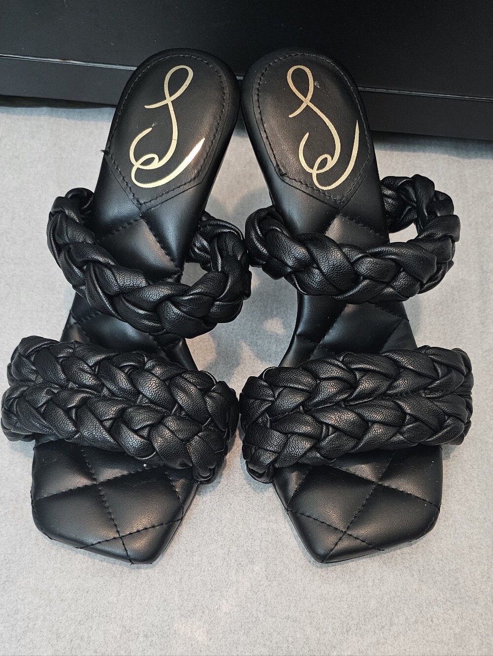Sam Edelman Leather Black Braided Sandals - Picture 1 of 3